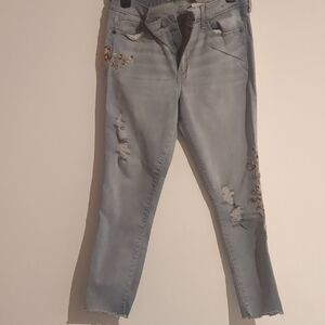 Women's Light Blue Distressed Jeans